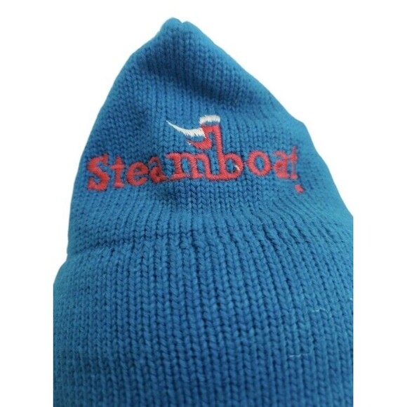 Vintage 1990's Steamboat Ski Resort Hat Cap Nylon Beanie Toque Teal Embroidered - Picture 7 of 9